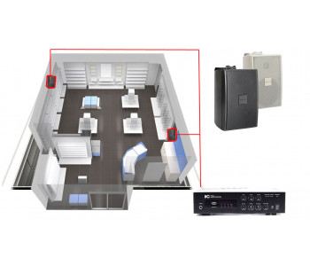 Акустическая система для магазина 2 настенных динамиков BOSCH